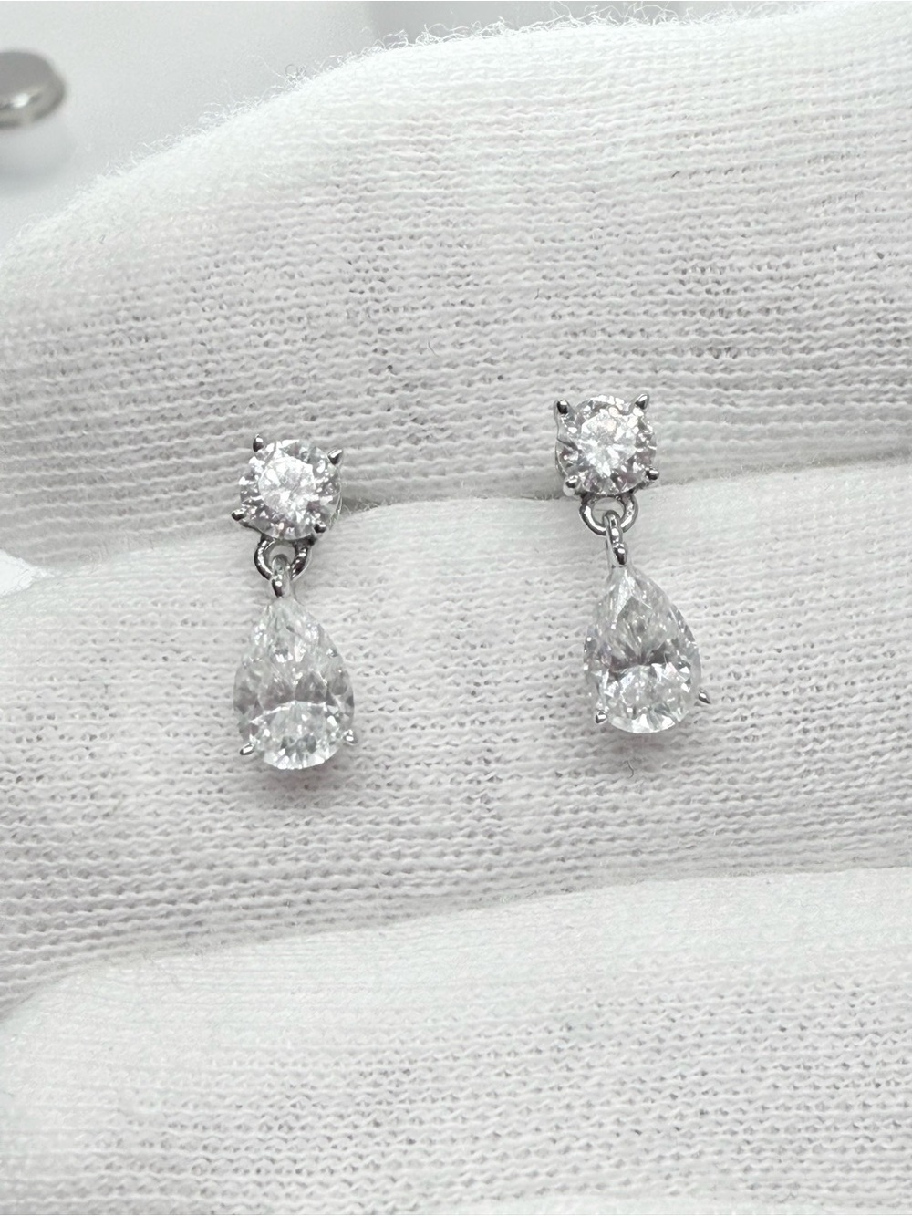 Brilliant Sterling Silver Moissanite Drop Earrings!